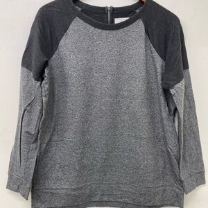 Lou & Grey Women's Two-tone Crewneck Raglan Sleeves Back Zipper Detail Size M